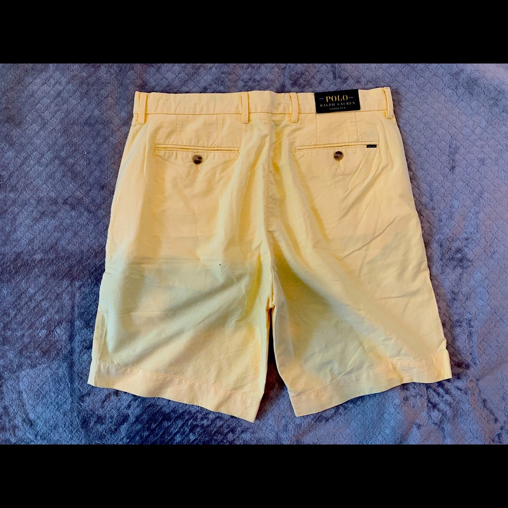 Mens Ralph Lauren 9 in classic fit Yellow shorts NWT